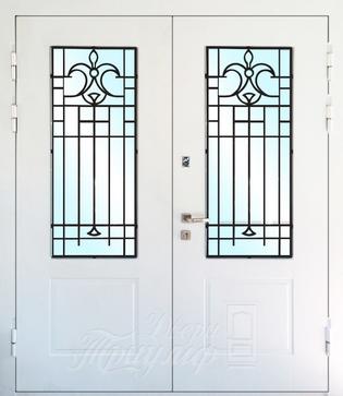 Металлическая дверь Стекло и ковка №4 в Химках