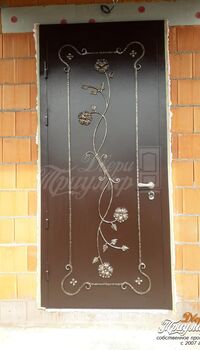 металлическая дверь с ковкой в загородный дом - фото снаружи.jpeg